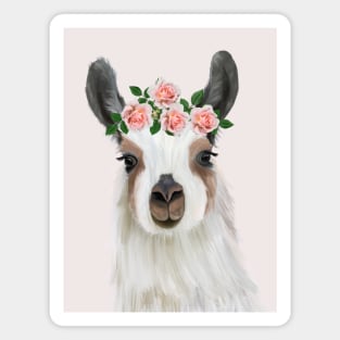 Flower Crown Llama Magnet